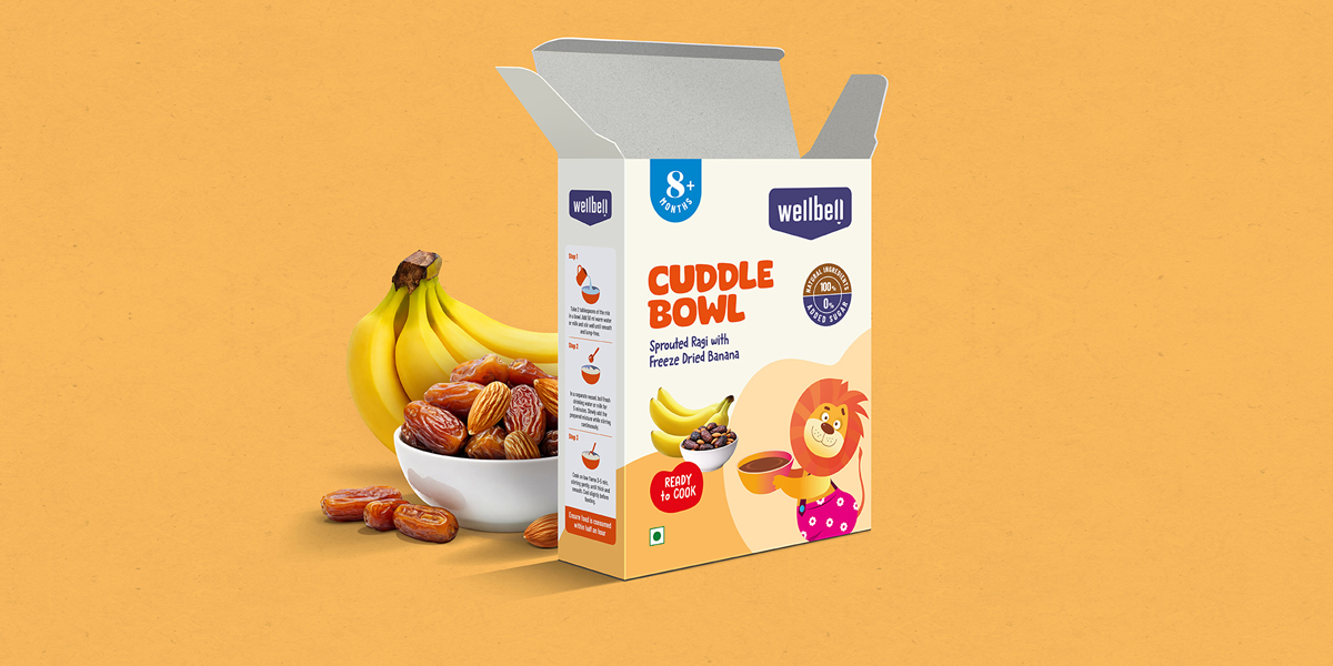 Wellbell baby food packaging design and branding project by ACD Brandstudio