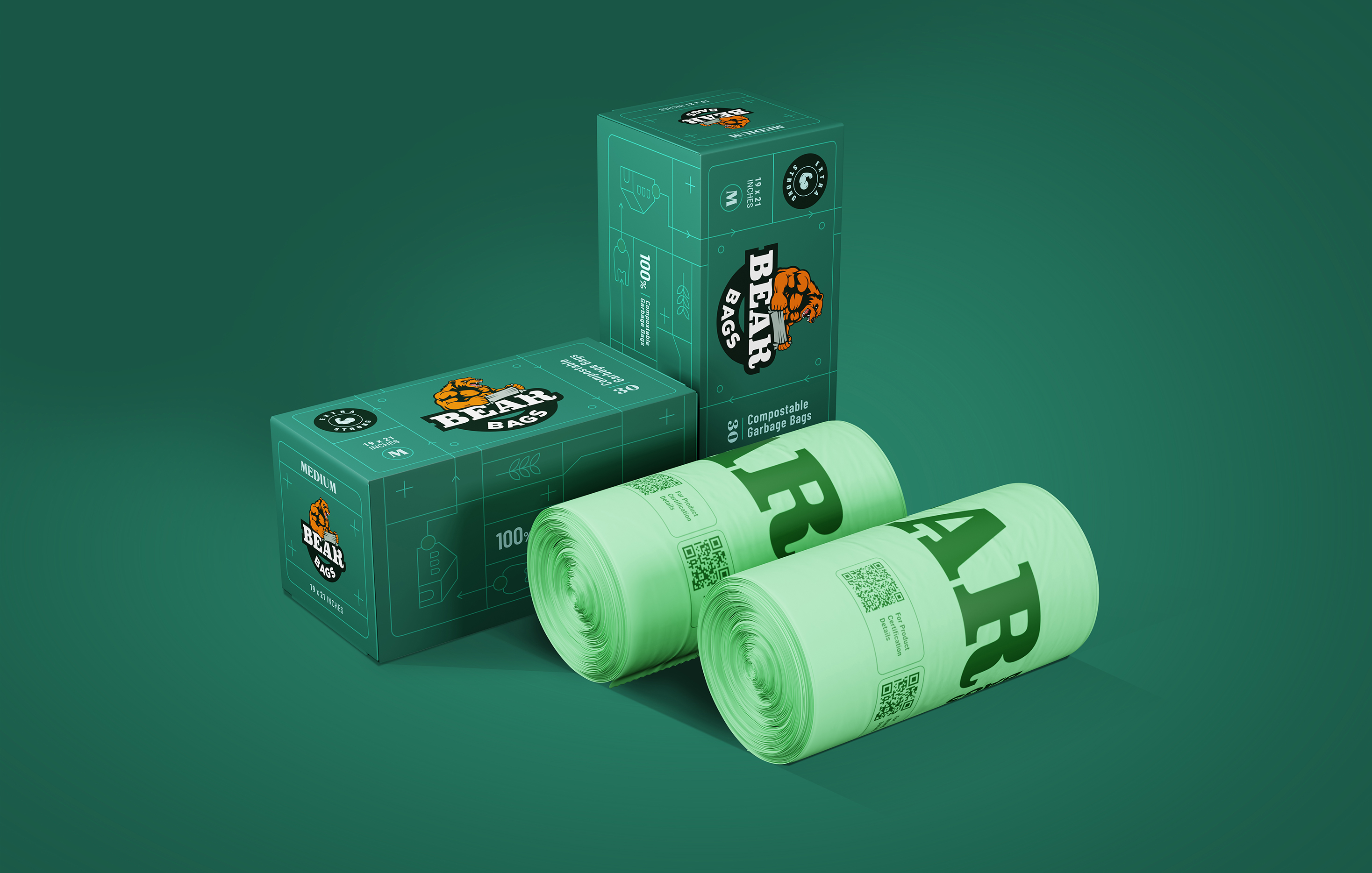 Spool design for Centroid Polymer Technologies featuring black elastomer material with branding, QR code, and contact details, emphasizing expertise in elastomers and engineering plastics