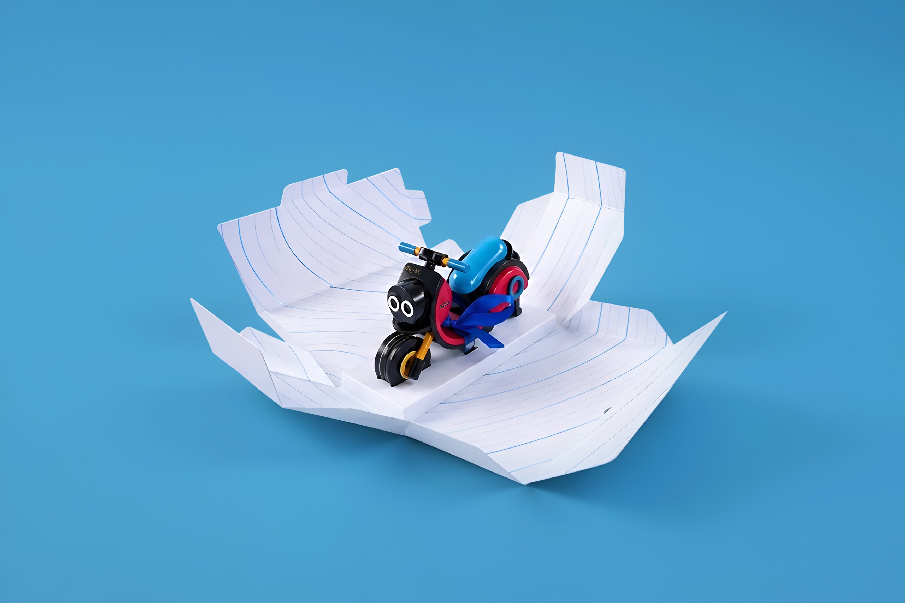 Premium unboxing presentation of River channapatna toy scooter