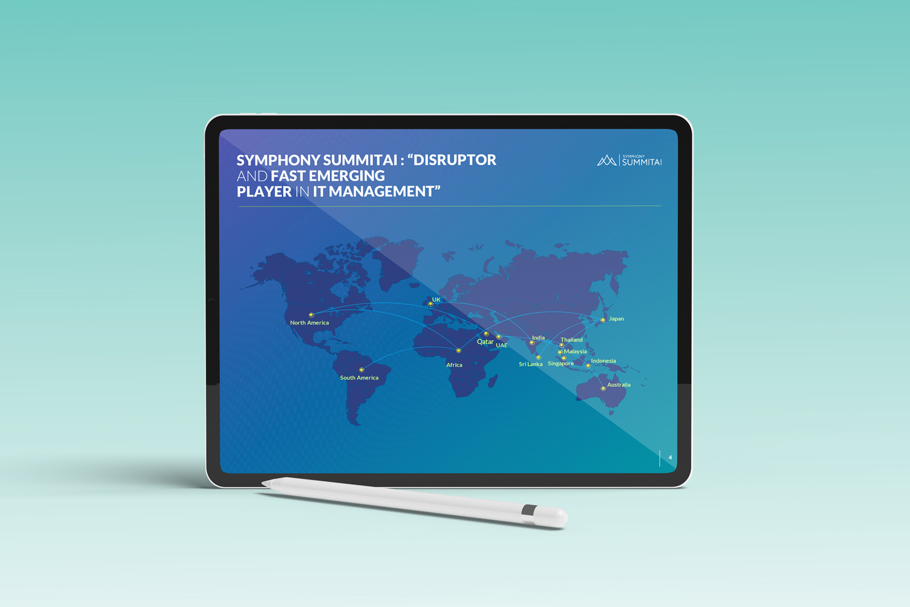 Symphony SummitAI InSync newsletter on tablet showcasing R&D engineering updates and platform roadmap